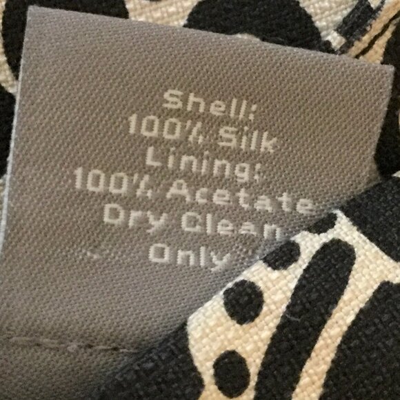 Ann Taylor Black & Cream Paisley Silk A-Line Skirt - Picture 9 of 9